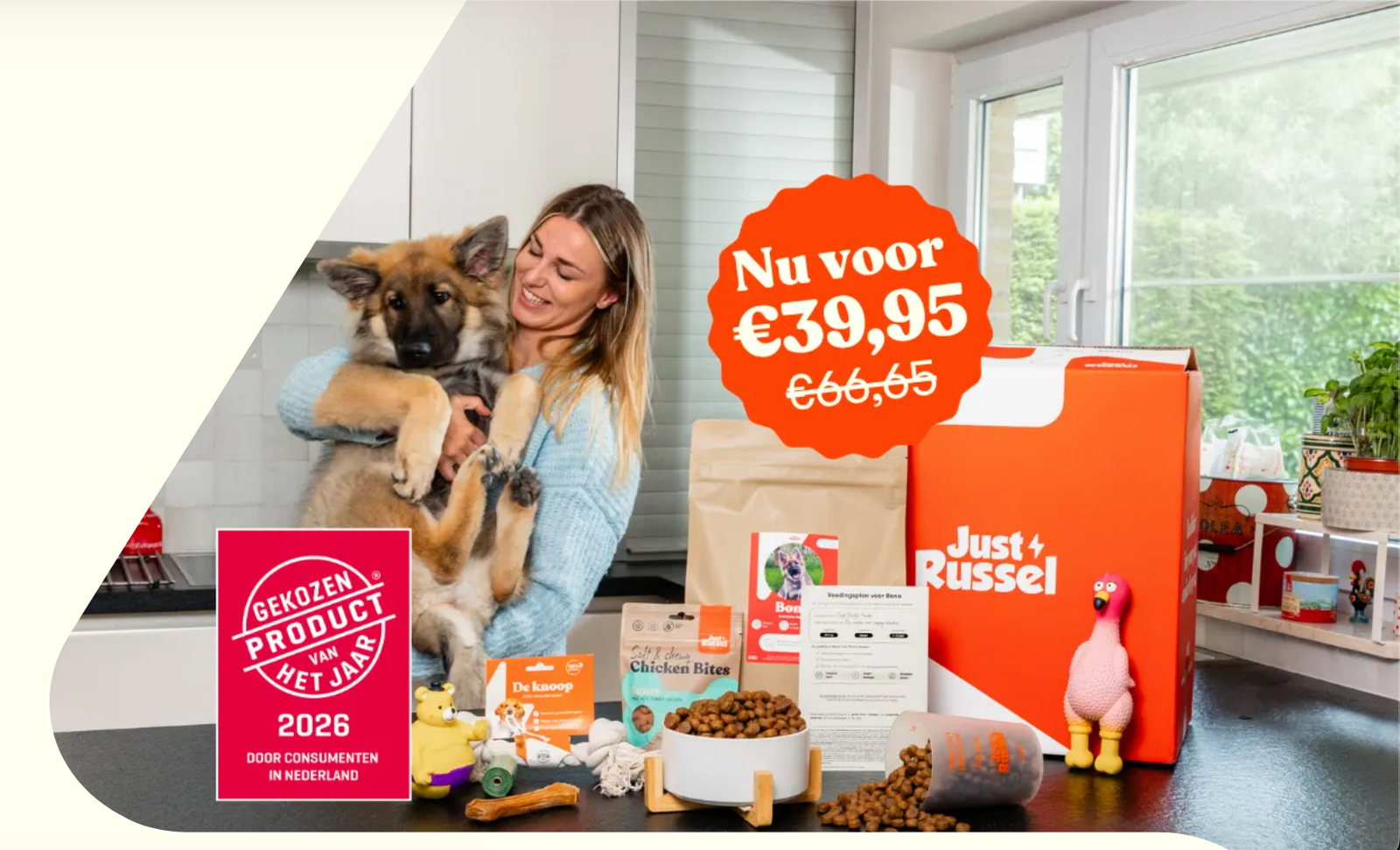 Just Russel: hypoallergene hondenvoeding op maat samengesteld door een dierenarts
